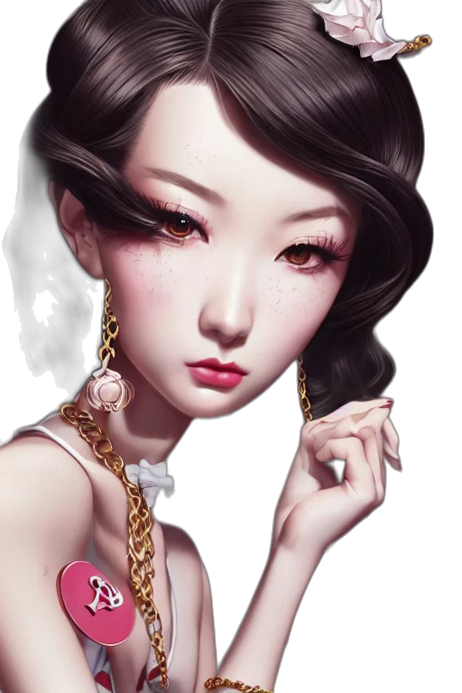 jewelry, face, fantasy art, photorealistic transparent PNG cut-out