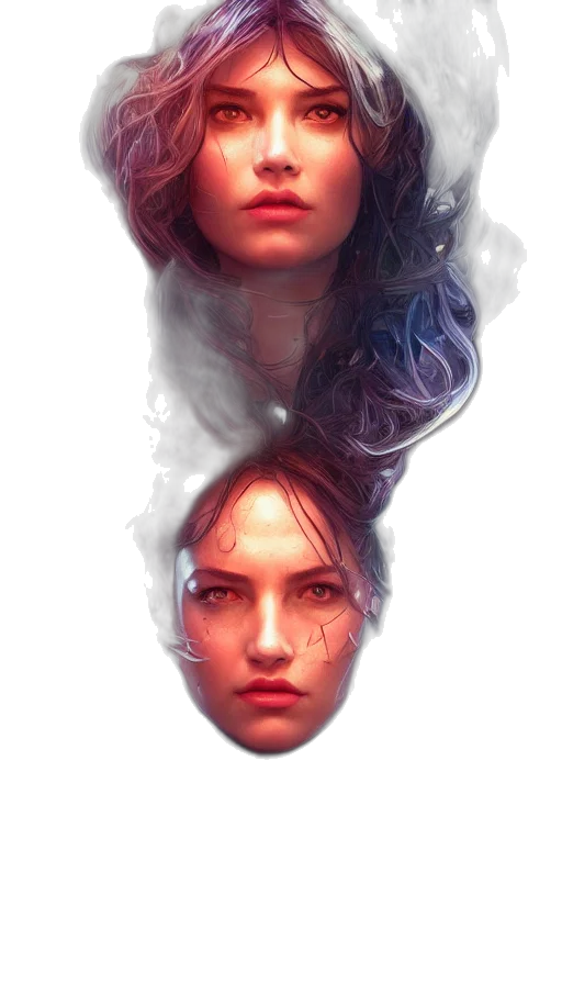 face, mask, crown, hair transparent PNG cut-out