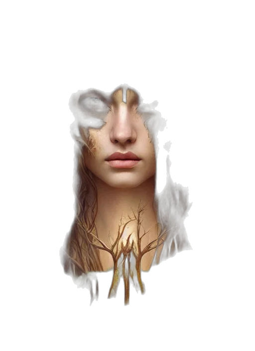 hair, face, mask, creature transparent PNG cut-out