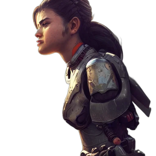 face, robot, jacket, weapon transparent PNG cut-out
