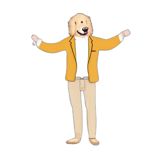 jacket, staff, animal, creature transparent PNG cut-out