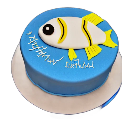 3d render, fish, themed, birthday transparent PNG cut-out