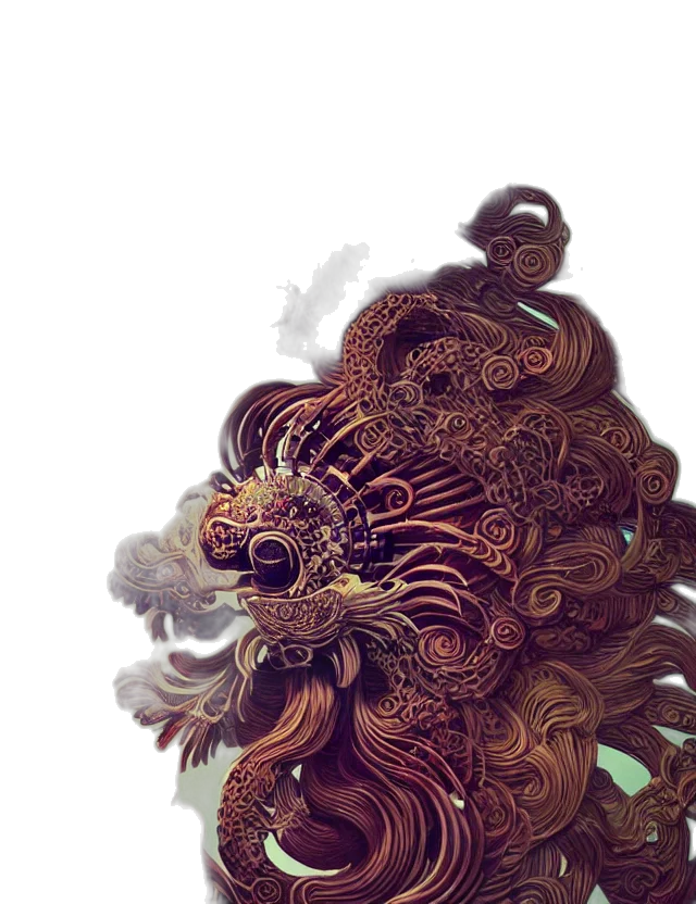 hair, mask, creature, dragon transparent PNG cut-out