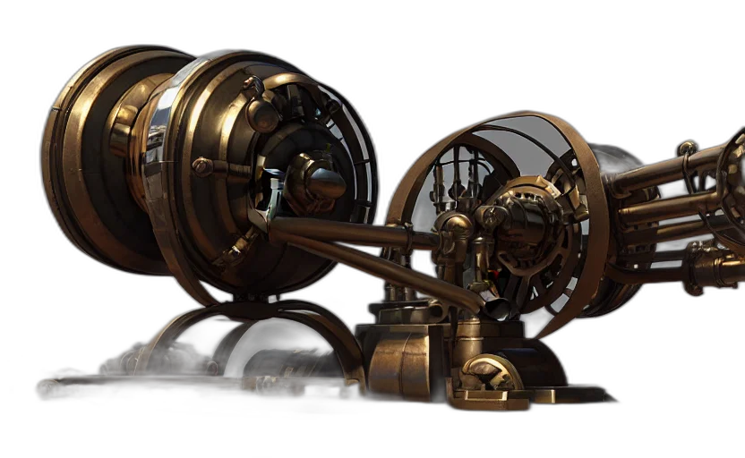 3d render, concept art, photorealistic, dieselpunk transparent PNG cut-out