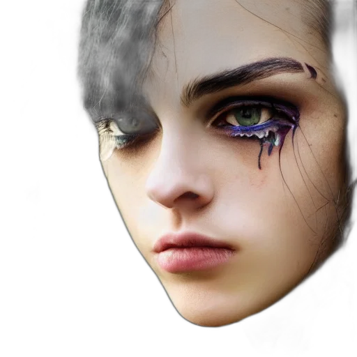 face, mask, hair, jewelry transparent PNG cut-out
