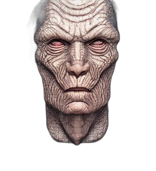 face, mask, creature, staff transparent PNG cut-out