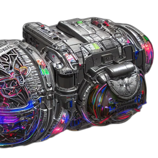 weapon, car, concept art, 3d render transparent PNG cut-out