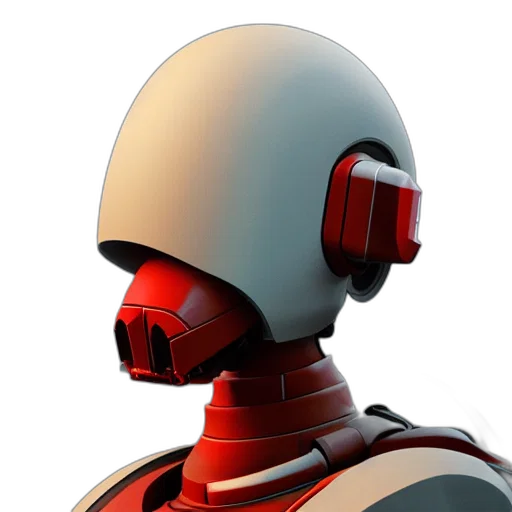 robot, face, mask, 3d render transparent PNG cut-out