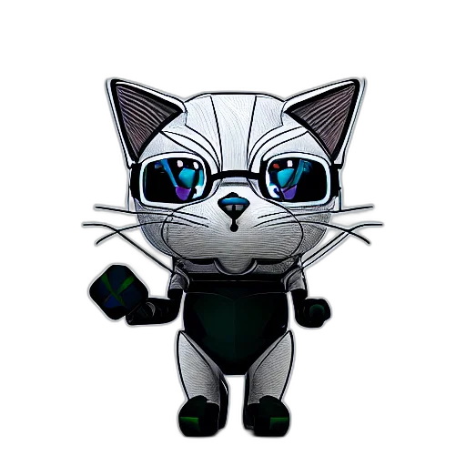 robot, pixel art, cartoon, concept art transparent PNG cut-out