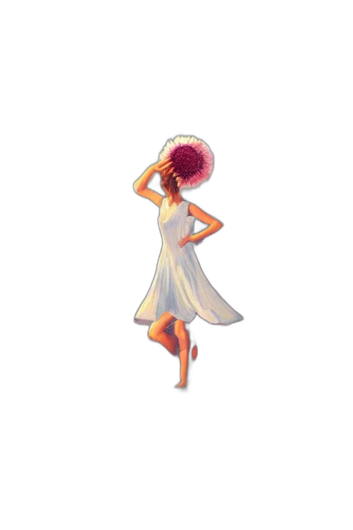 dress, staff, hat, umbrella transparent PNG cut-out