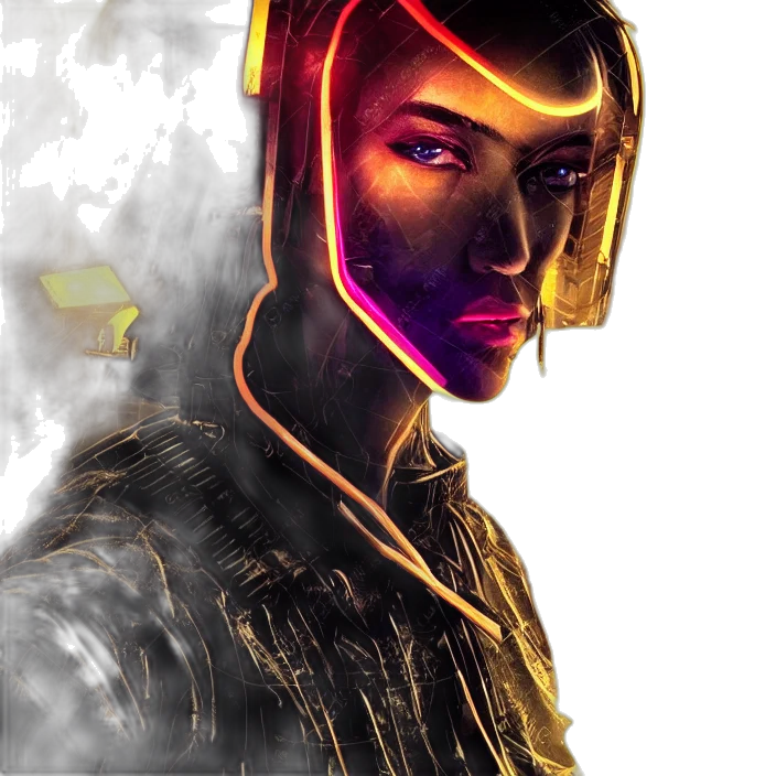 face, robot, jacket, mask transparent PNG cut-out