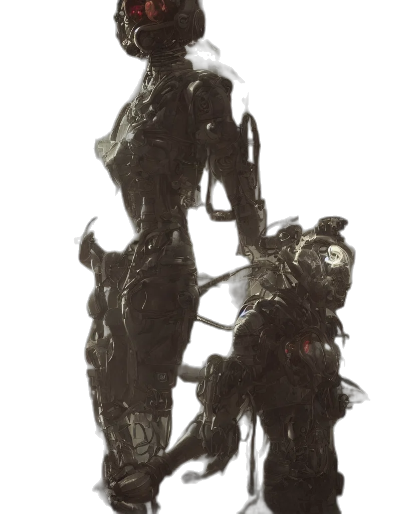 robot, staff, mask, weapon transparent PNG cut-out