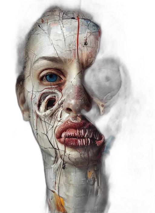 mask, face, creature, photorealistic transparent PNG cut-out