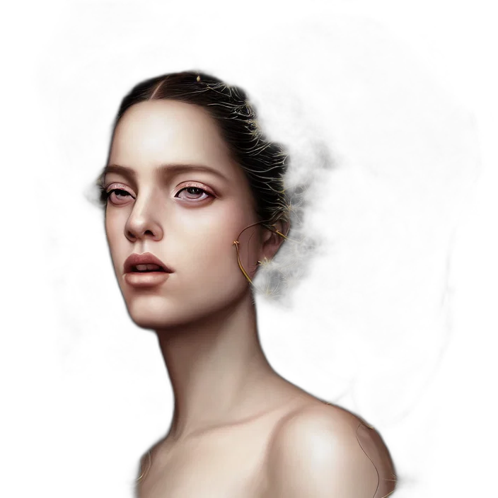 face, jewelry, hair, dress transparent PNG cut-out