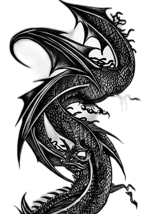 dragon, creature, sword, staff transparent PNG cut-out