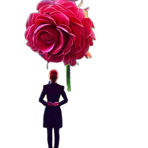 flower, dress, staff, crown transparent PNG cut-out