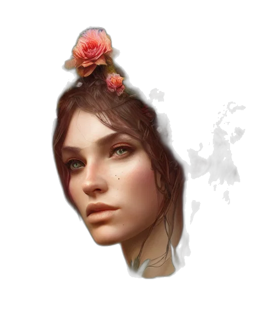 face, crown, flower, mask transparent PNG cut-out