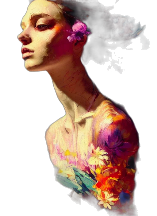 face, dress, mask, flower transparent PNG cut-out