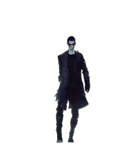 jacket, staff, creature, mask transparent PNG cut-out