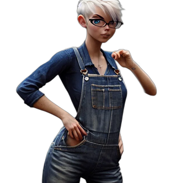 jacket, dress, staff, robot transparent PNG cut-out
