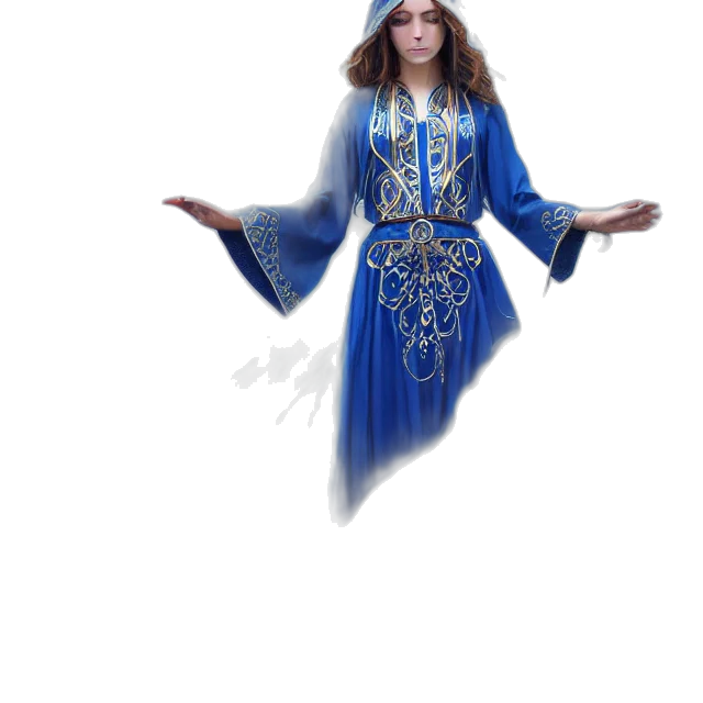 dress, staff, jewelry, crown transparent PNG cut-out