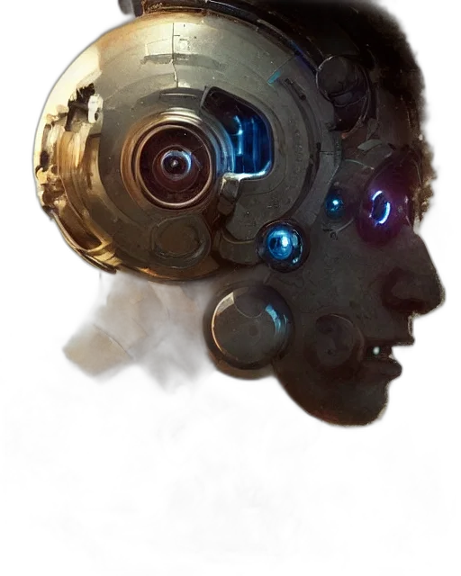 robot, face, mask, staff transparent PNG cut-out