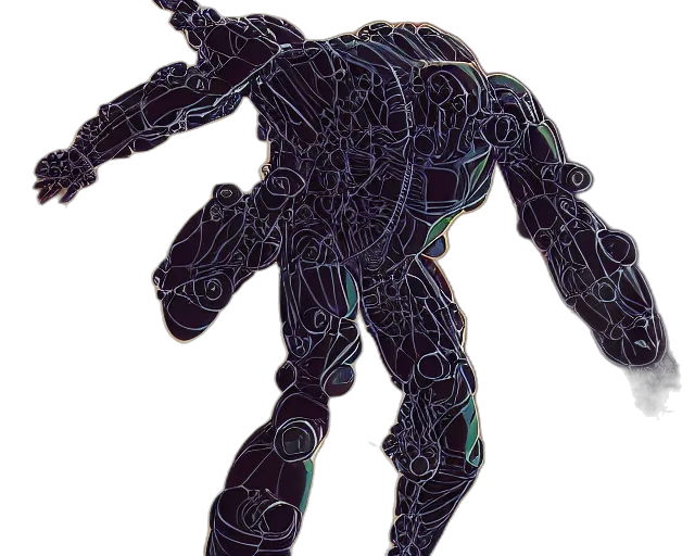 robot, creature, jacket, weapon transparent PNG cut-out