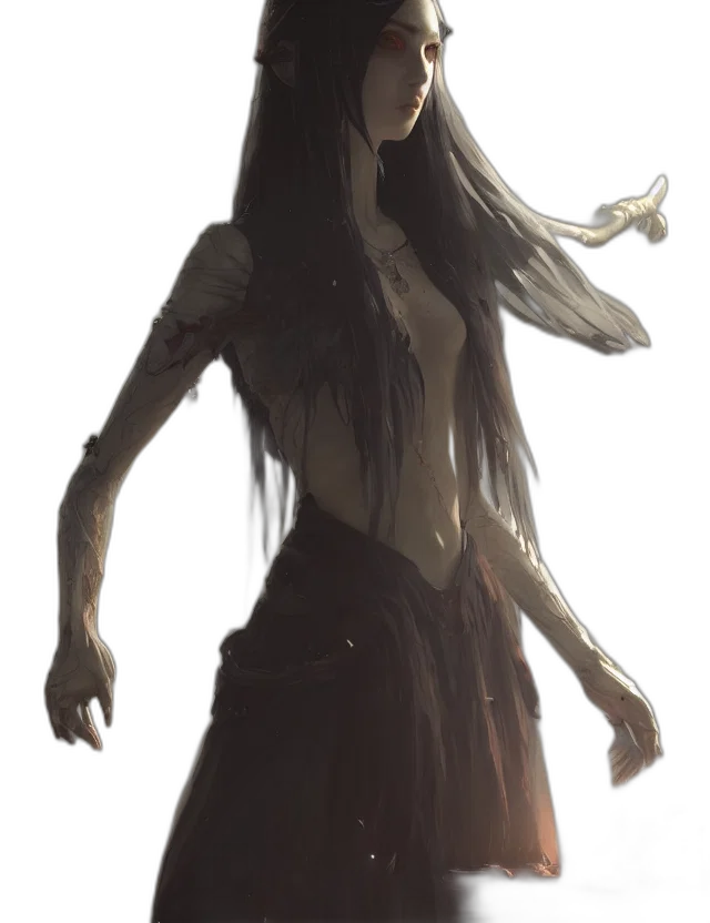 creature, dress, mask, staff transparent PNG cut-out
