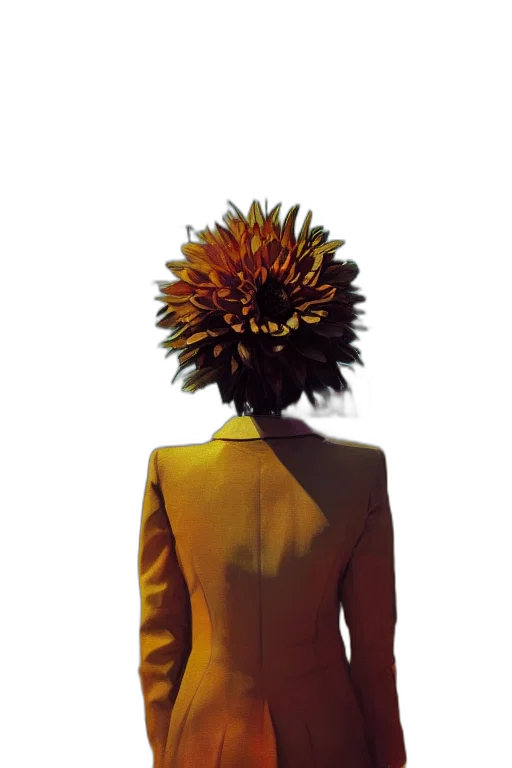 jacket, flower, crown, hair transparent PNG cut-out