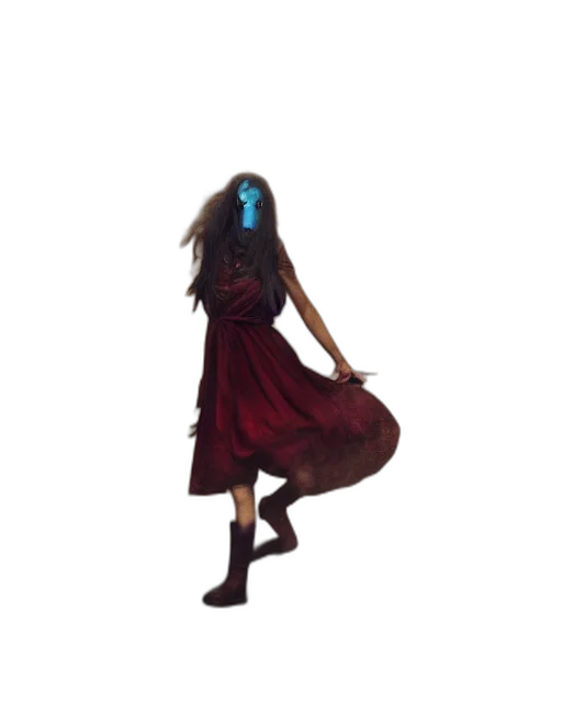 dress, mask, creature, hair transparent PNG cut-out