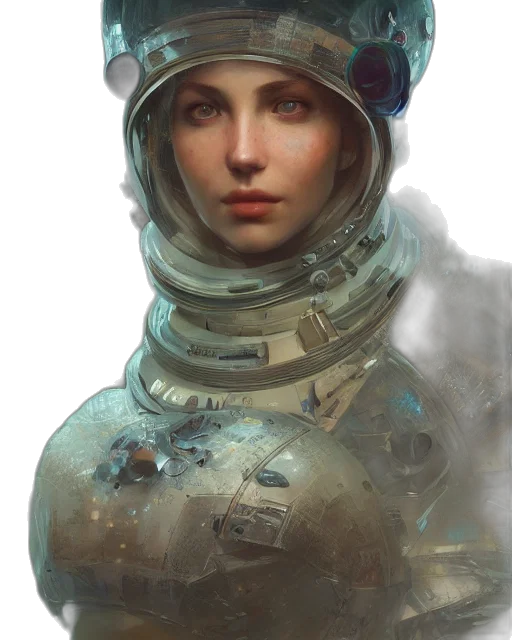 robot, face, concept art, fantasy art transparent PNG cut-out