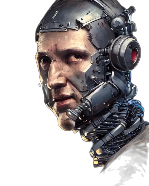 robot, face, cyberpunk, concept art transparent PNG cut-out