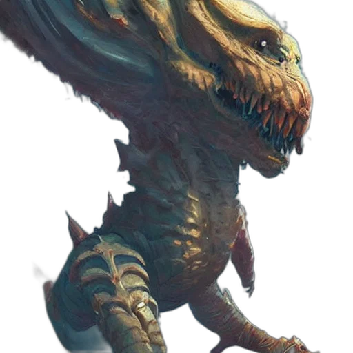 dragon, creature, staff, animal transparent PNG cut-out