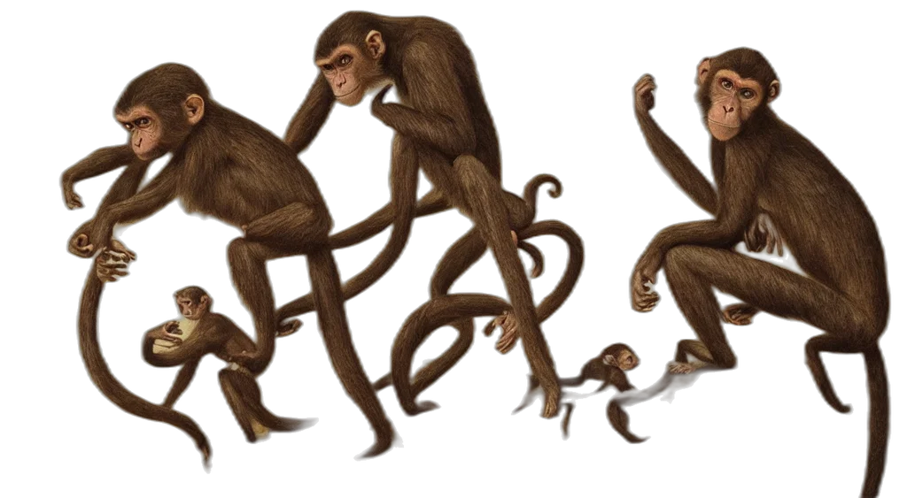concept art, monkey, sitting, giant transparent PNG cut-out