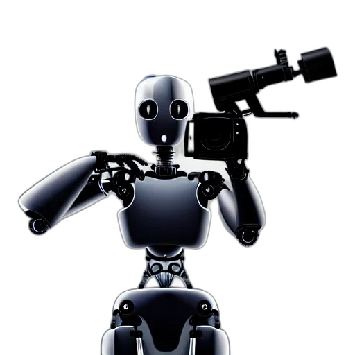 robot, staff, 3d render, concept art transparent PNG cut-out