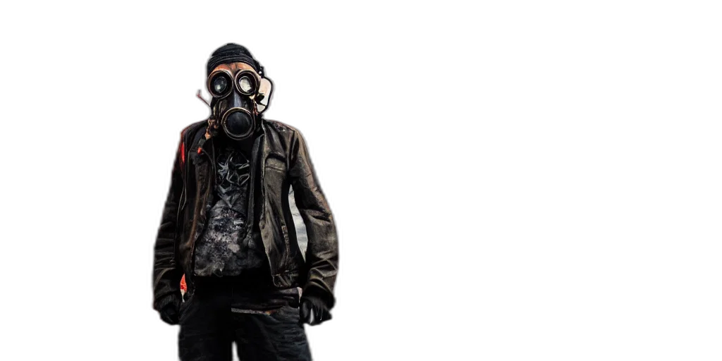 mask, jacket, cyberpunk, concept art transparent PNG cut-out