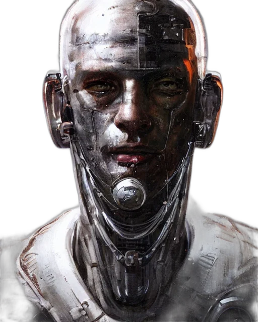 robot, face, cyberpunk, concept art transparent PNG cut-out