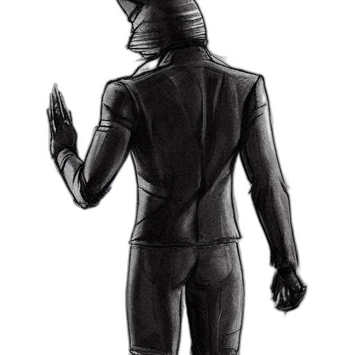 mask, jacket, staff, robot transparent PNG cut-out