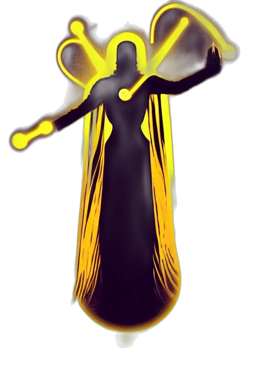 staff, dress, crown, hair transparent PNG cut-out