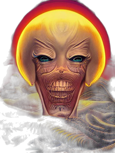 face, mask, creature, comic book art transparent PNG cut-out