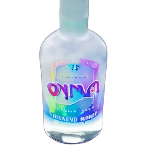 bottle, 3d render, vaporwave, unicorn transparent PNG cut-out