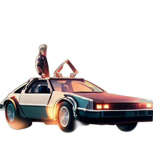 car, robot, concept art, vaporwave transparent PNG cut-out