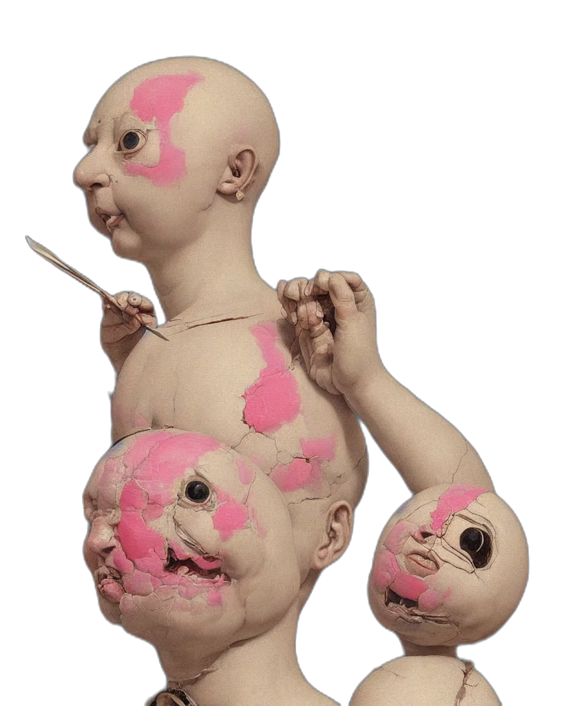 mask, face, creature, 3d render transparent PNG cut-out