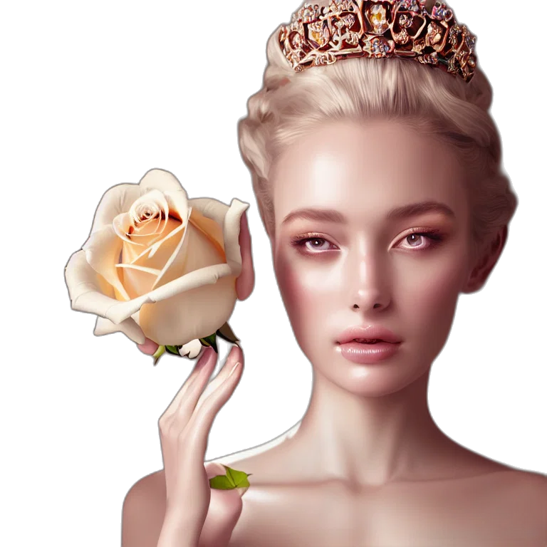 crown, jewelry, flower, face transparent PNG cut-out