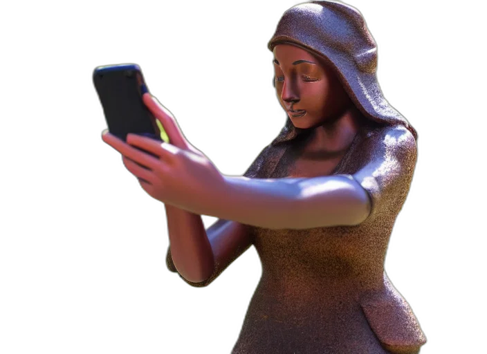 dress, face, staff, robot transparent PNG cut-out