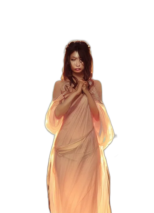 dress, staff, concept art, fantasy art transparent PNG cut-out