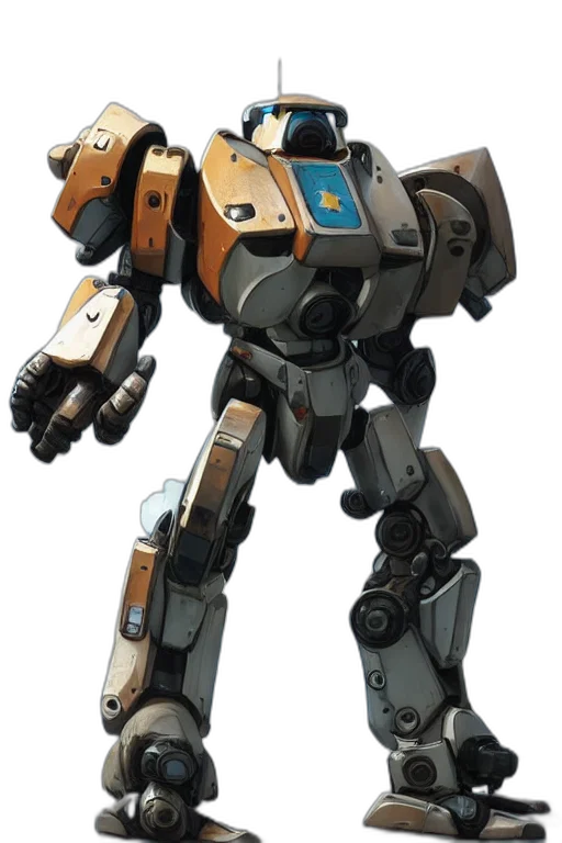 robot, weapon, concept art, 3d render transparent PNG cut-out