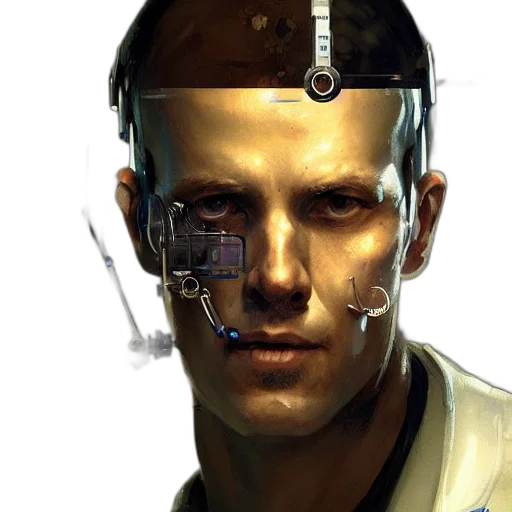 robot, face, mask, staff transparent PNG cut-out