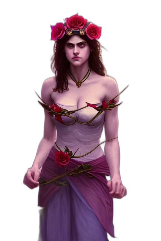 dress, jewelry, staff, fantasy art transparent PNG cut-out