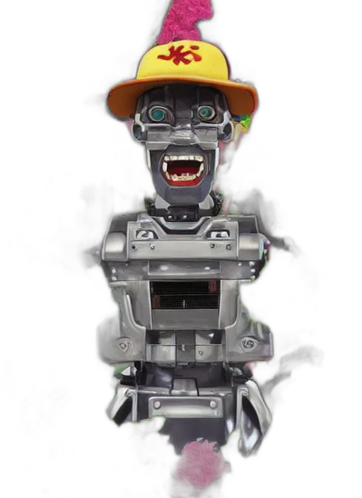 robot, face, staff, 3d render transparent PNG cut-out